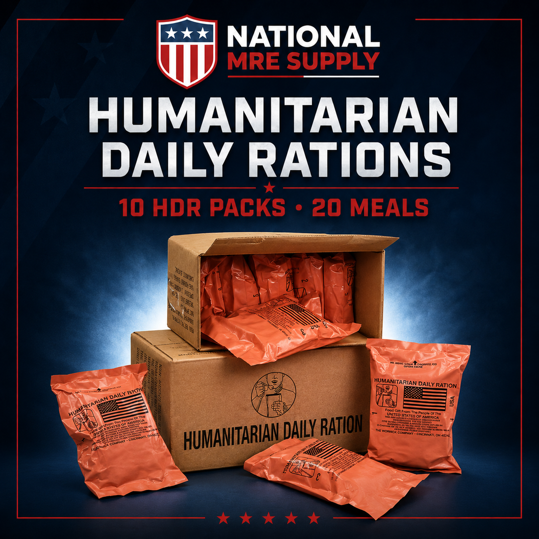 Humanitarian Daily Rations Case — 10 HDR Packs / 20 Entrées