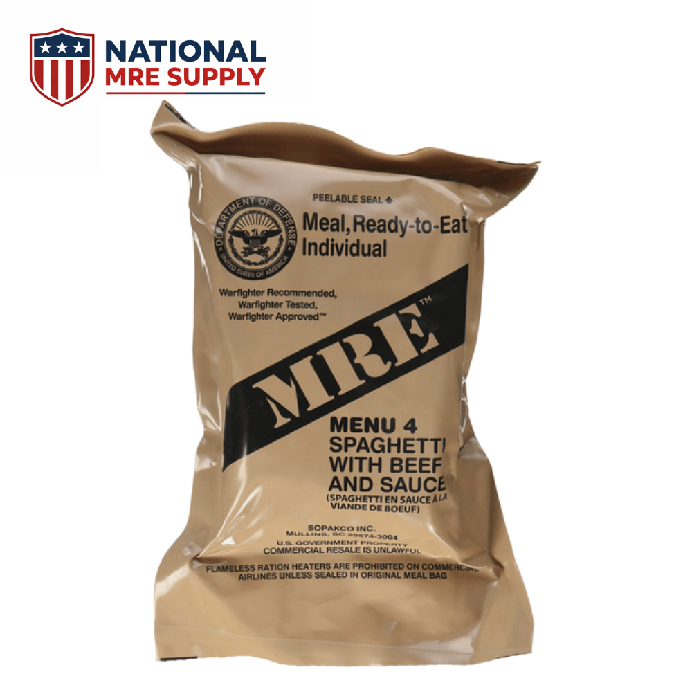 Single military MRE meal ready-to-eat emergency food